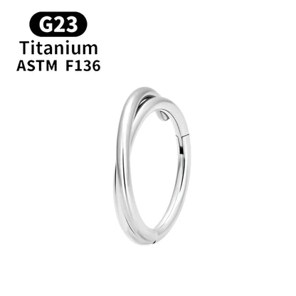 F136 G23 Titanium Nose Ring 16G Hinged Segment CZ Septum Clicke Daith Earrings Hoops Ear Cartilage Tragus Helix Piercing Jewelry Silver Color 2 CHINA