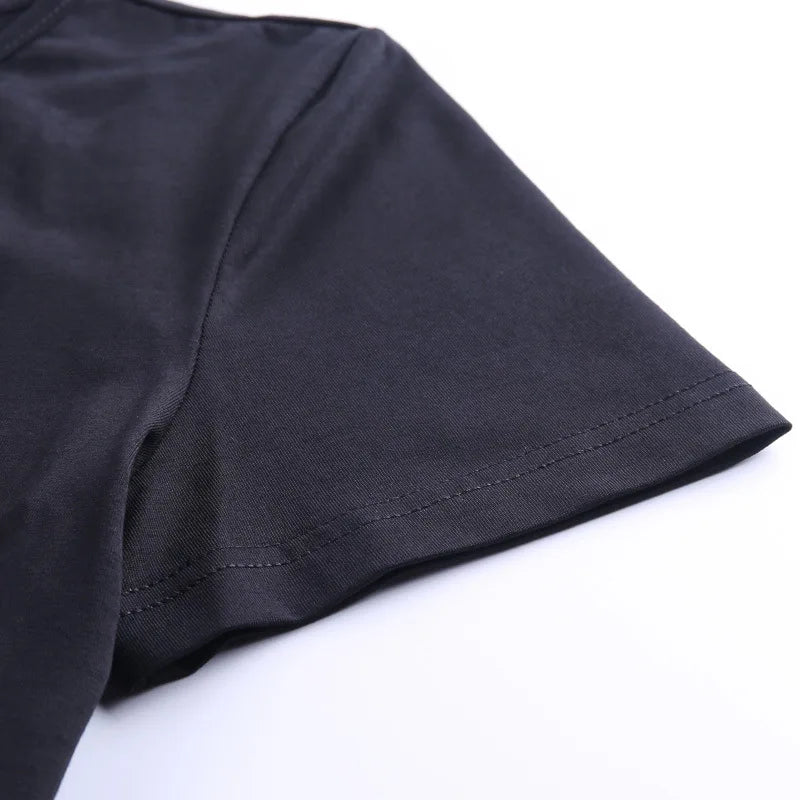 Women Short Sleeve Dragon Print T-shirt Summer Fashion Crop Top for Shopping Daily Wear