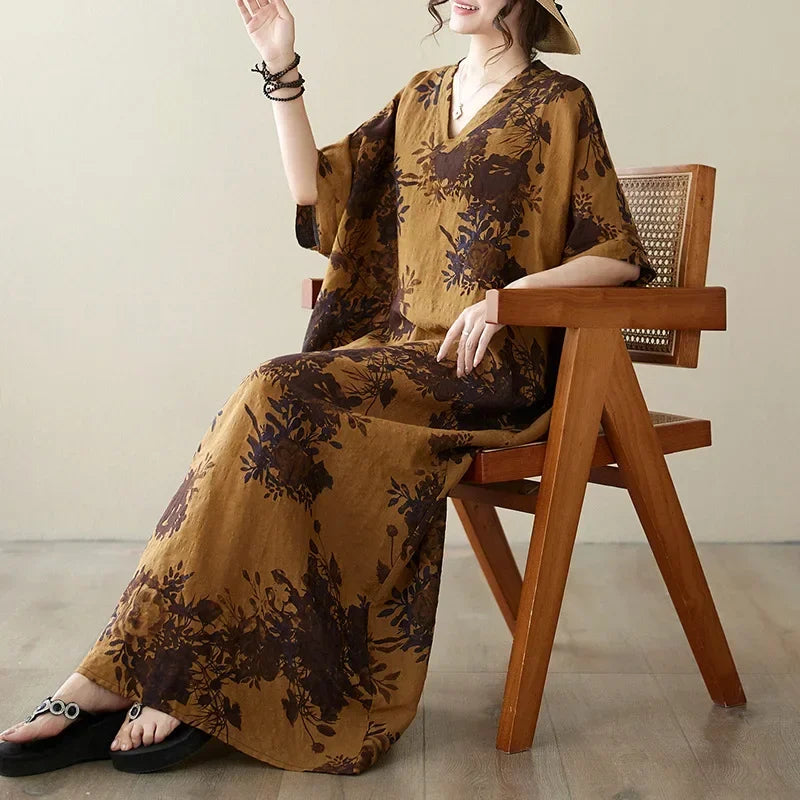 Summer Dress for Women Clothing Long Dress Fashion Clothes Cotton Vintage Harajuku Elegant Streetwear Maxi Beach Dresses 1 One Size