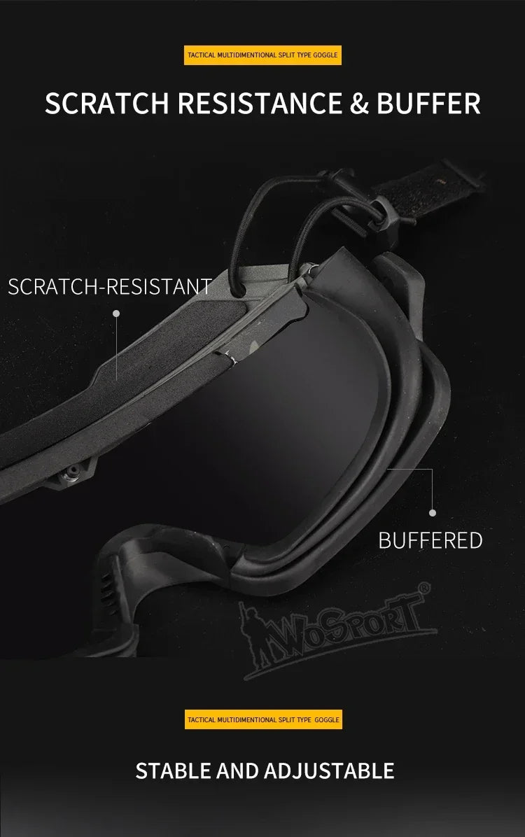 Sports Sunglasses for Men Women 2 Modes Airsoft Goggles Riding Eye Protection for Hiking Paintball Hunting Gear