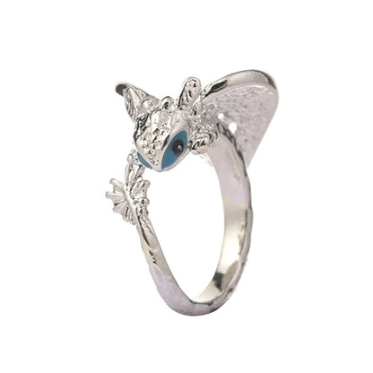 Steel Fun Jewelry Punk Enamel Dragon Ring for Women Girls Fashion Cute Flying Dragon Childlike Adjustable Cartoon Ring Wholesale silver 3