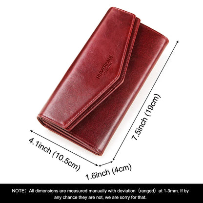 HUMERPAUL Women' s Wallet Top Layer Leather Long Cell Phone Bag with RFID Card Holder Large Capacity Luxury ﻿Ladies Handbags