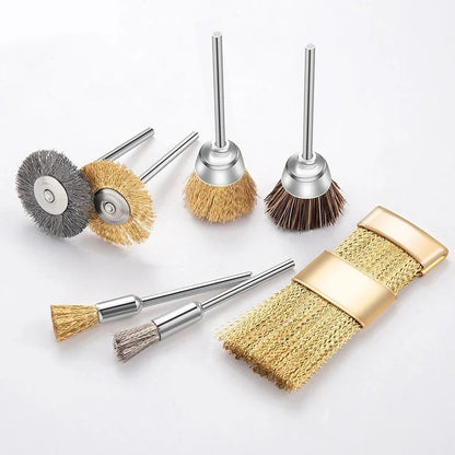 Nail Drill Bit Cleaning Brush Manicure Grinding Head Dual Brush Electric Drills Copper Wire Drill Brush Cleaner Nail Art Tools