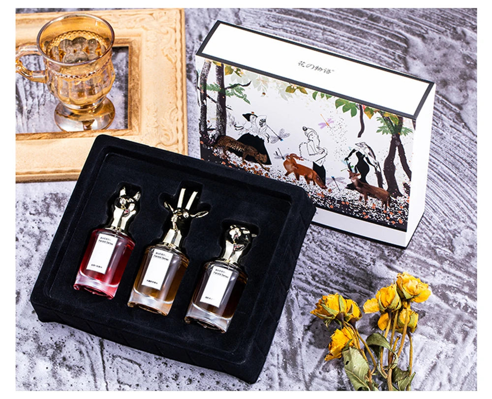 Luxury Brand Perfume Women 75ml Cologne Men Parfums Homme Plant Floral Scent Spray Pheromone Perfumes De Mujer Gift Box 3Pcs Set - Badiee Stylez