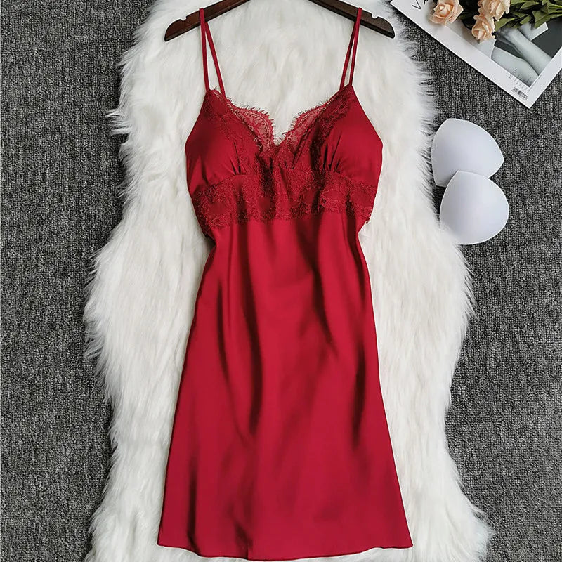 White 5PCS Sleep Set Pajamas Lady Lace Satin Pyjamas Kimono Bath Gown Loose Sleepwear Home Cloting V-Neck Casual Nightwear Burgundy C