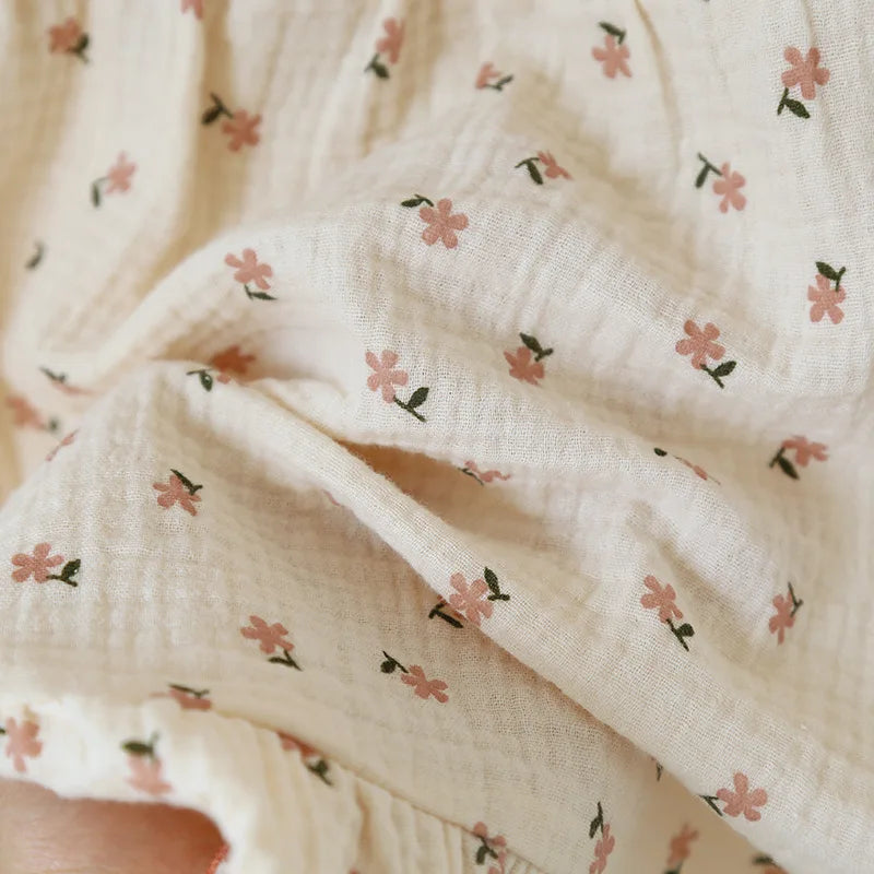 2025 Japanese Summer New Women's Pajama Set 100% Cotton Crepe Cloth Ladies Suspender+Shorts Two Piece Home Furnishing Set