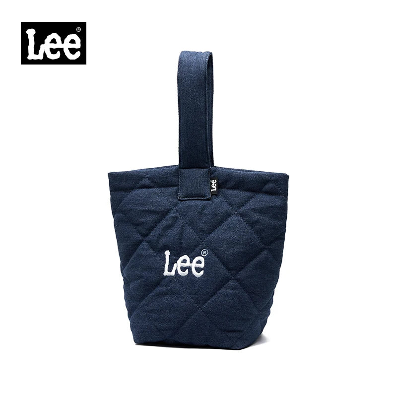 LEE Ladies Cute Design Puffer Bag Casual Soft Small Pink White Quilted Handbag Women Korean Style Down-filled Phone Bucket Bag Color A-Navy Blue