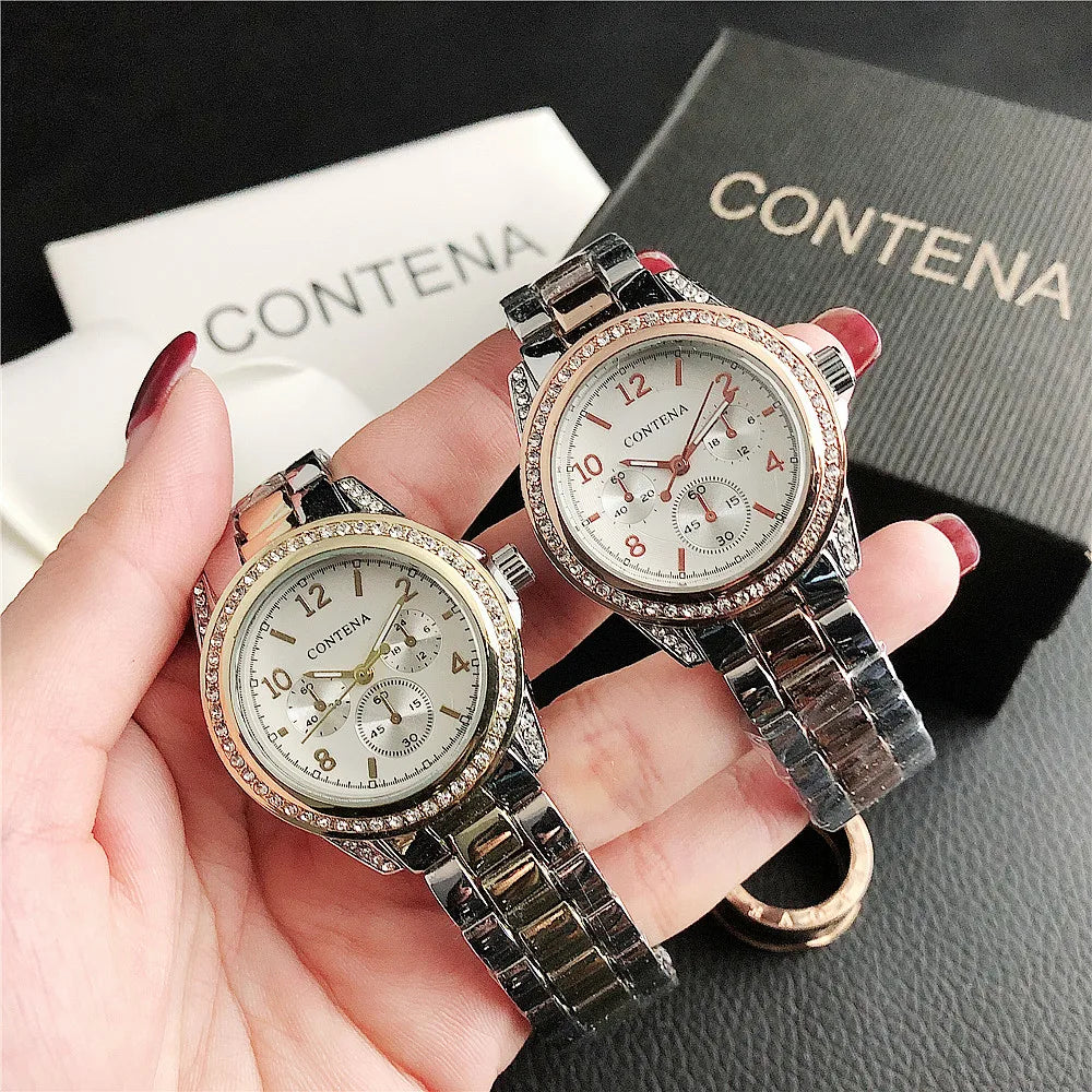 Fashion Diamond Women's Watch Luxury Stainless Steel Ladies Quartz Wristwatch Clock Elegant Dress Female Clock relogio feminino