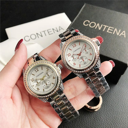 Fashion Diamond Women's Watch Luxury Stainless Steel Ladies Quartz Wristwatch Clock Elegant Dress Female Clock relogio feminino