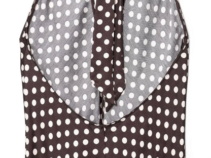 Trendix Polka Dot Print Backless Dress Women Summer Sexy Deep V Neck Sleeveless Off Shoulder Maxi Dresses Elegant Evneing Dress