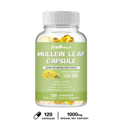Mullein Leaf - Clear Lungs and Detoxify, Breathe Healthily, Relieve Headaches Supplement 120 Capsules