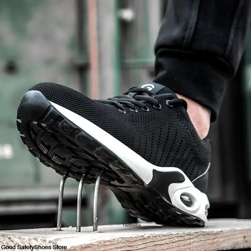Steel Toe Safety Shoes Men Women Security Protection Work Shoes Lightweight Safety Boots Air Cushion Indestructible Shoes - Badiee Stylez