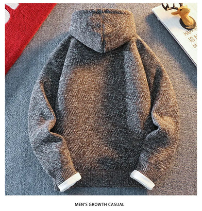 Classic Men's Knitted Sweater Cardigan Hooded Jackets Casual Streetwear Full Zip Cardigans Jackets Coat Badiee Stylez