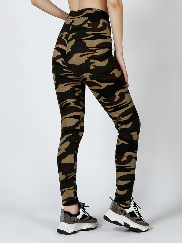 Women Fashion Camouflage Leggings Sexy Print Femme Push Up Pants Casual Camo Sport Workout Fitness Legging