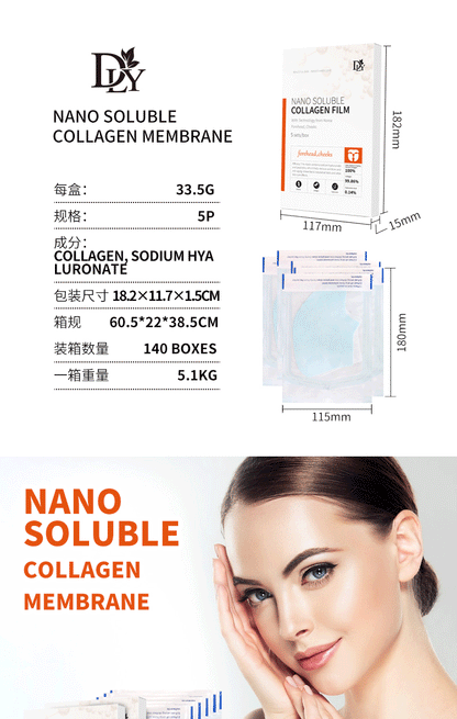 Nano Hydrolyzed Collagen Protein Film Mask Face Serum Spray Set Wrinkle Repair Soluble Face Filler Brightening Skin Care Set