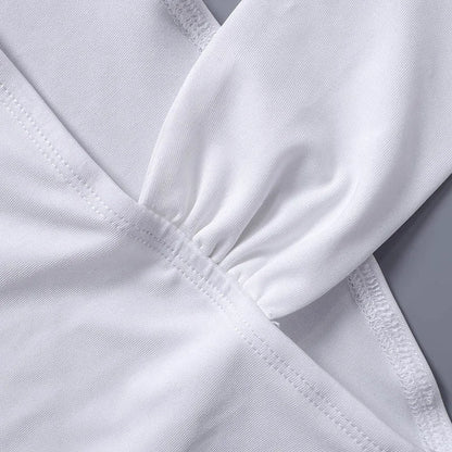 Chic White Sexy Strapless Crop Tops 2023 Elegant Summer Slim Tanks Tube Top Cropped Solid