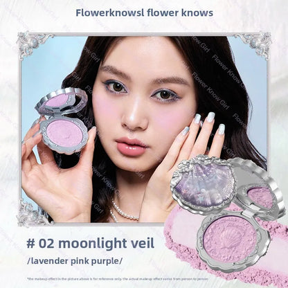 Flower Knows Blusher Butterfly Cloud Collar Collection Rouge Box Duo Blush For Dark Skin Peach Makeup For Cheeks Matte Finish 02Moonlight Veil