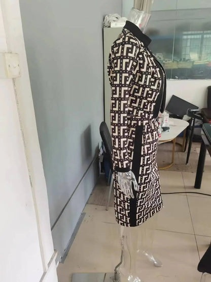 Fashionable Sweet Style Long Sleeve Print Jacket Vest And Skirt Three Piece Set Women's Slim Fit Spring Autumn Clothing Badiee Stylez