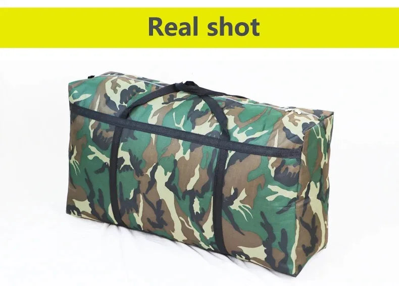 Camouflage Luggage Moving House Big Bag Thick Waterproof Oxford Cloth Moving Artifact Large Woven Storage Men's Travel Bag 180L