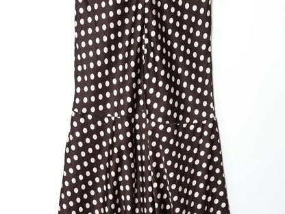 Trendix Polka Dot Print Backless Dress Women Summer Sexy Deep V Neck Sleeveless Off Shoulder Maxi Dresses Elegant Evneing Dress