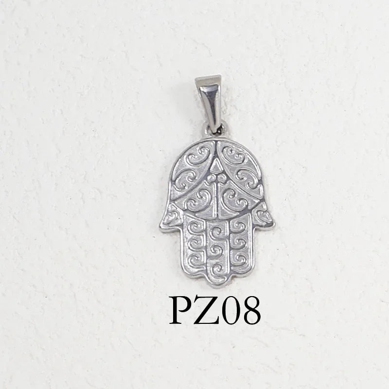 RHYSONG Geometric Stainless Steel 18K Gold Plated Snake Cross Palm Conch Mushroom Pistol Pendant For Women Diy Findings Jewelry 08-SV