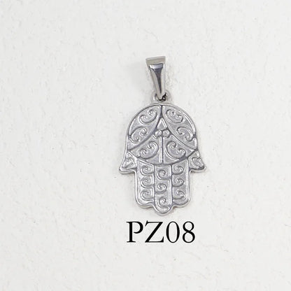 RHYSONG Geometric Stainless Steel 18K Gold Plated Snake Cross Palm Conch Mushroom Pistol Pendant For Women Diy Findings Jewelry 08-SV