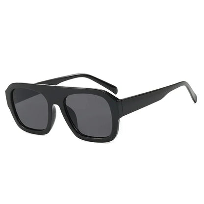 JNPCXI Fashion Square Women Sunglasses Shades UV400 Retro Leopard Tea Candy Color Gradient Men Punk Sun Glasses Black Black