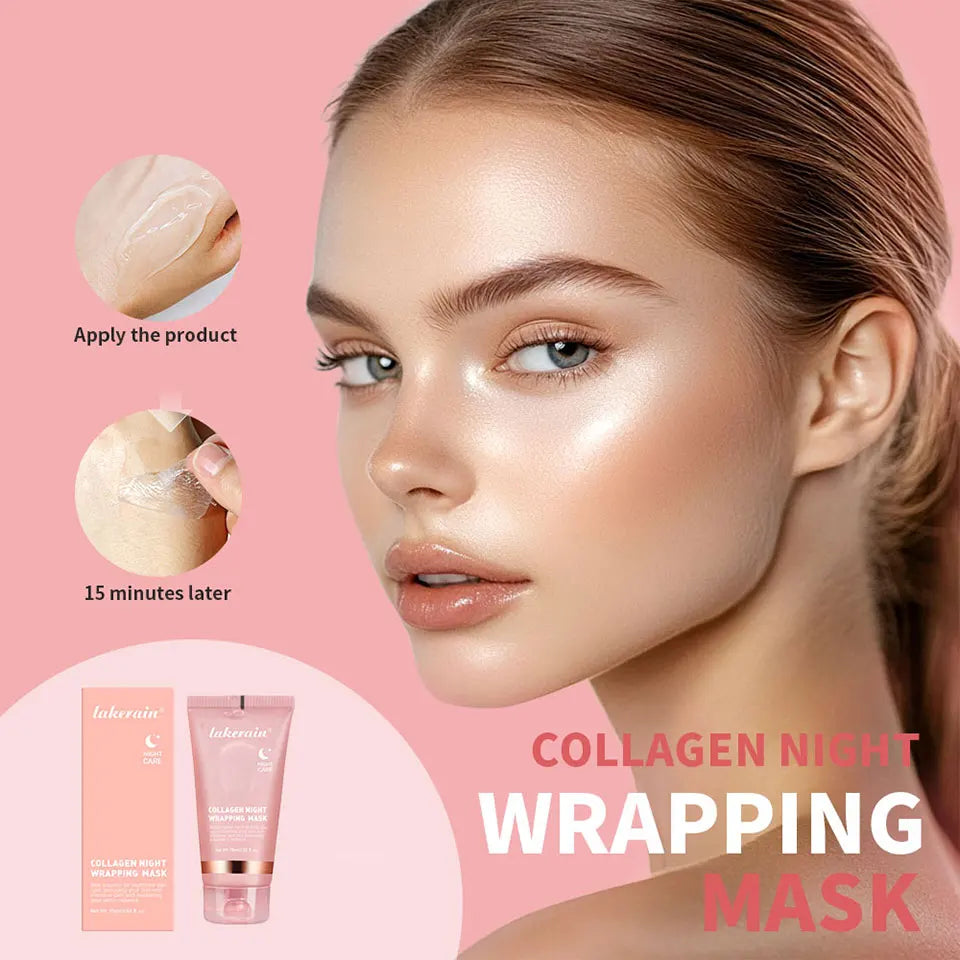 Collagen Jelly Cream Hydrolyzed Collagen Overnight Facial Mask Wrapping Peel-Off Mask Hydrating Firming Moisturizing SkinCare