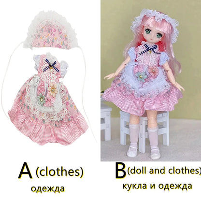 30cm Two-dimensional Doll Comic Face 1/6 Bjd Doll or Dress Up Clothes Children's Girl Birthday Gift Toys Kids Toys 3