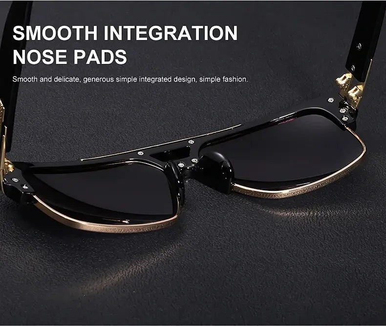 European And American Fashion Sunglasses Transparent Frame Glasses Cross Border Men And Women Retro Square Frame Sunshade Mirror