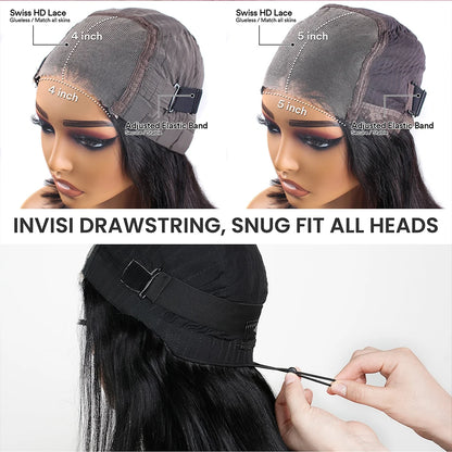 Glueless Hd Lace Human Hair Bone Straight Lace Front Wigs 4x4 5x5 Pre-Cut Lace Wig Human Hair Lace Closure Wig For Black Women Badiee Stylez