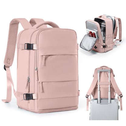 Women Men Hand Luggage Backpack Business College Laptop Travel Backpack Waterproof Carry on mochila viaje cabina avion 40x20x25 Pink