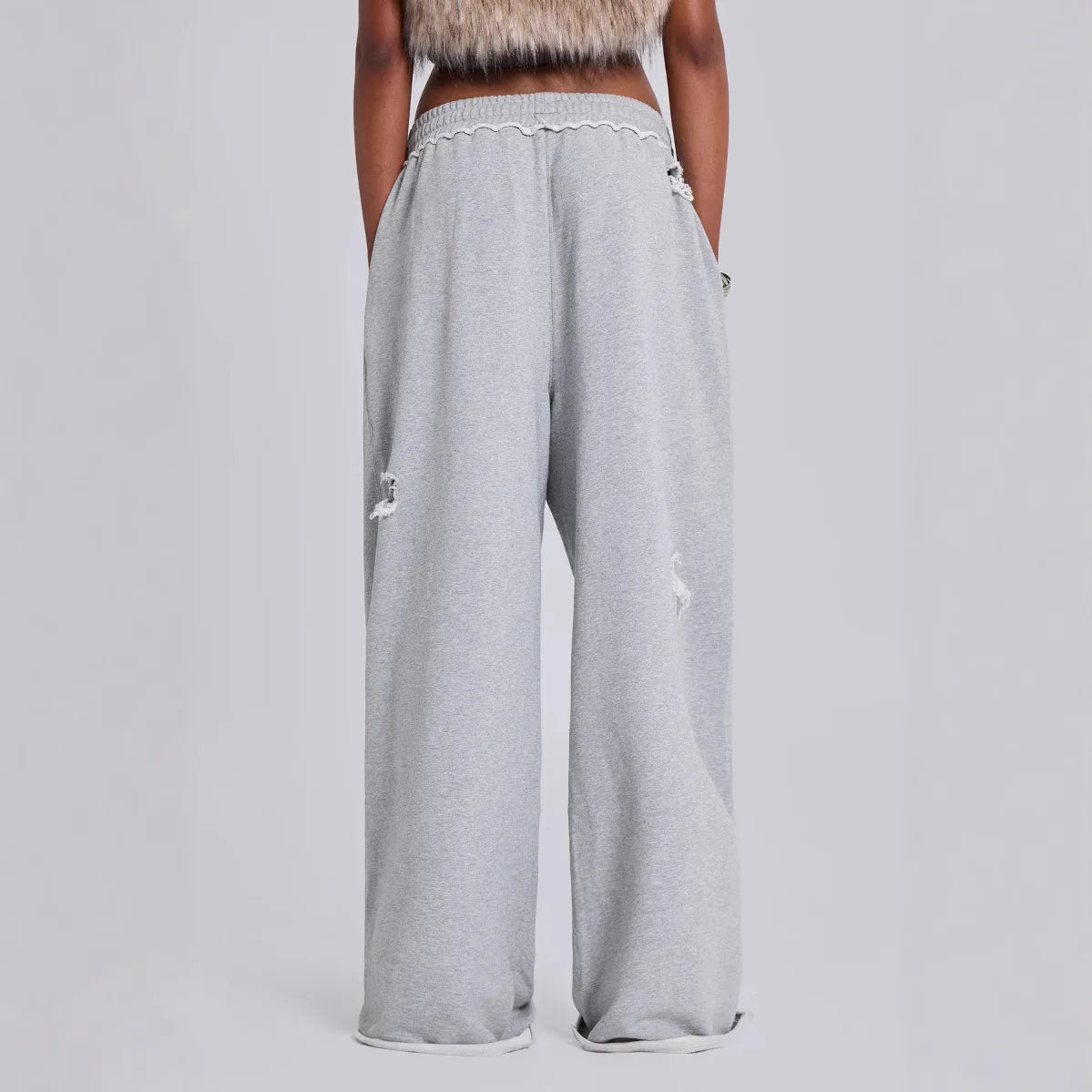 Women Baggy Sweatpants Casual Y2K Hip Hop Grunge Wide Leg Hole Loose Ripped pants Oversized Streetwear Trousers Badiee Stylez