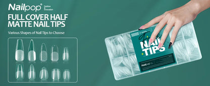 Nailpop 600PCS Soft Gel X Nail Tips Full Cover Coffin Stiletto Fake Nails Extra Short Almond Square Soak Off Gel False Nail Tips