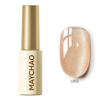 MAYCHAO 5ML Gel Nail Polish 9D Laser Diamond Glitter Cat Eye Gel Semi-Permanent Soak Off UV LED Gel Nail Manicure Tools Nail Art L802