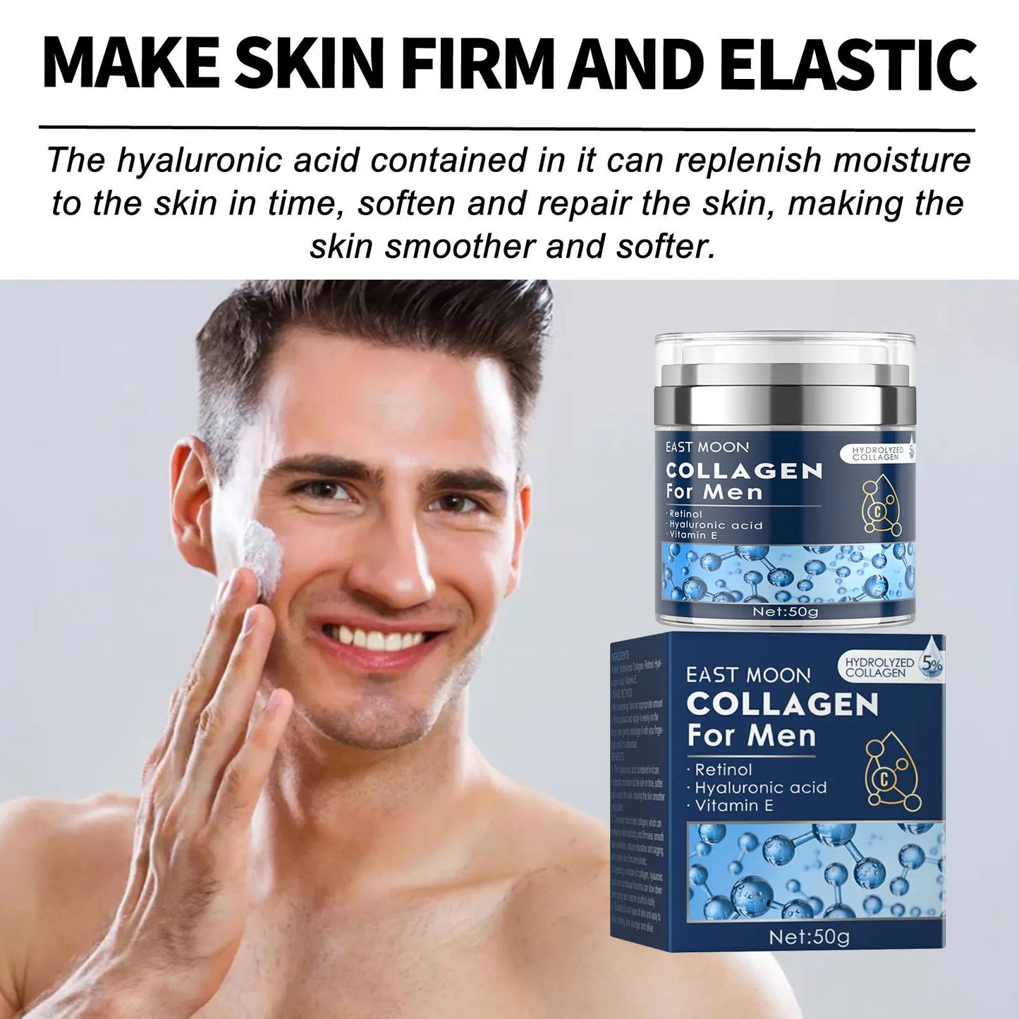 Retinol Face Cream for Men Face Firming Lifting Neck Fade Fine Lines Anti Puffiness Moisturizing Nourishing Facial Skin Product