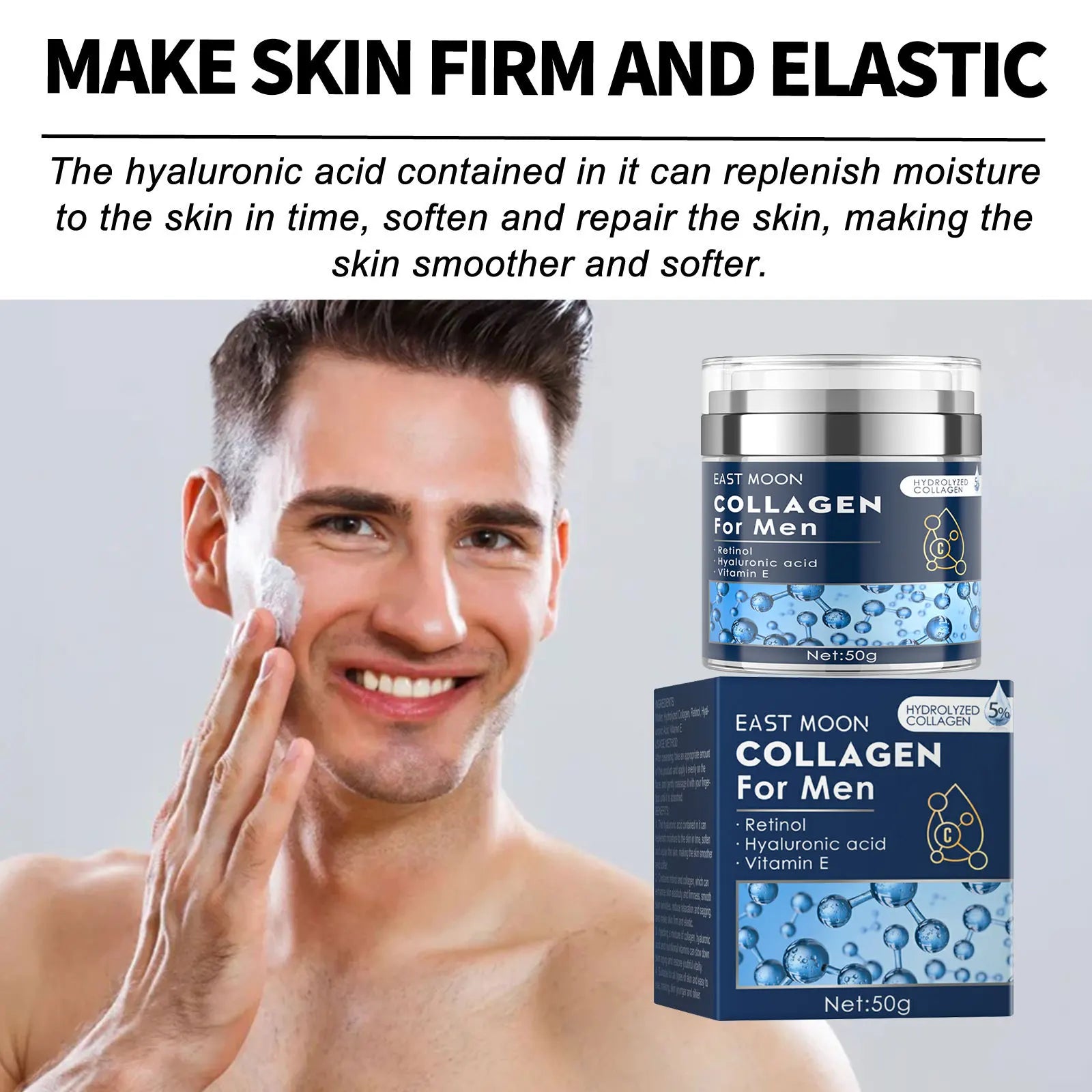 Retinol Face Cream for Men Face Firming Lifting Neck Fade Fine Lines Anti Puffiness Moisturizing Nourishing Facial Skin Product