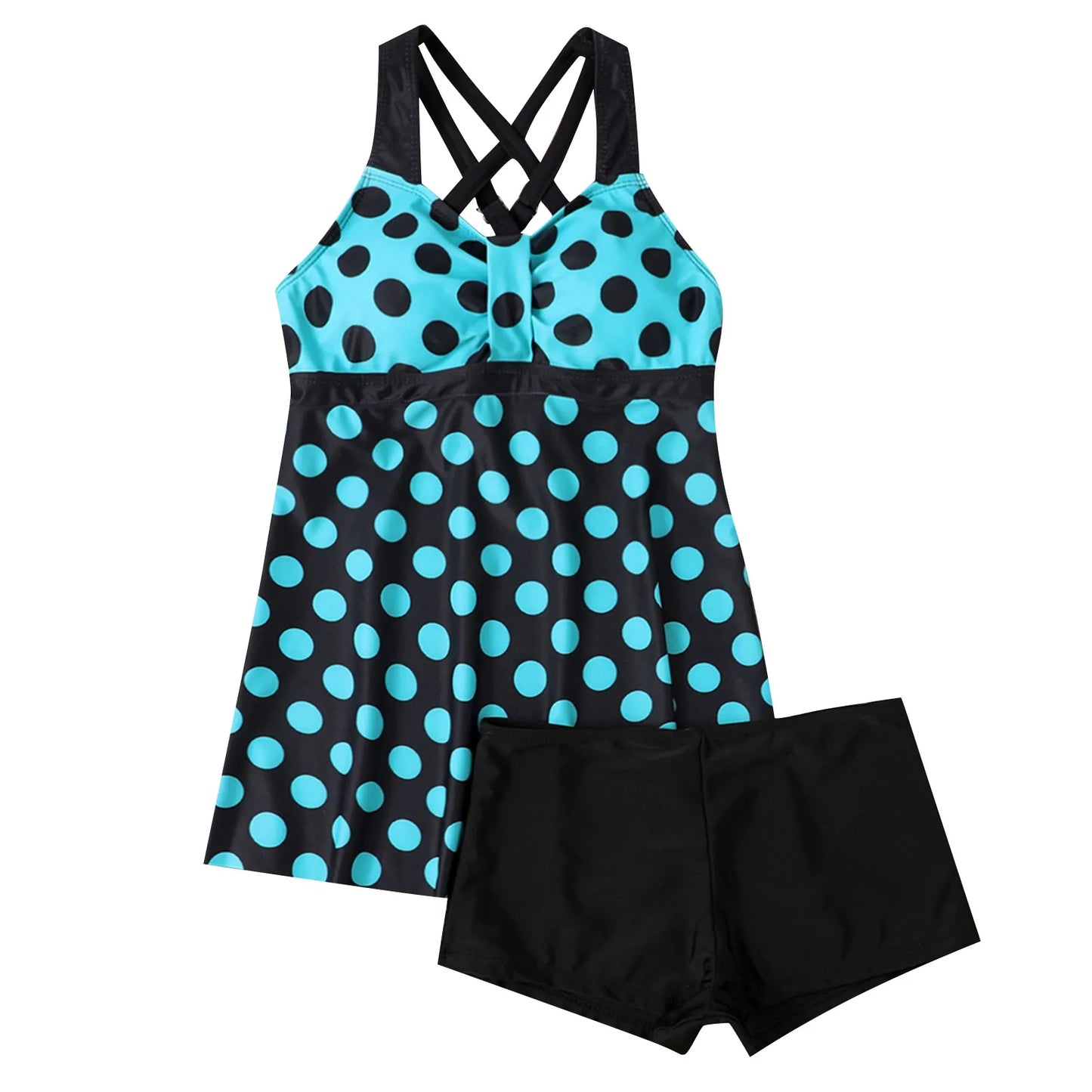 Plus size two-piece swimsuit women's sexy slim belly-covering conservative boxer shorts swimsuits casual fashion beachwear