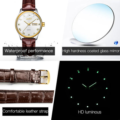 OLEVS Brand Belt Style Double Calendar Quartz Women's Watch 5582