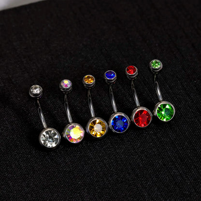 1PC G23 Titanium Crystal Gem Curved Barbell Rings Belly Button Navel Rings Piercings Nombril Ombligo Piercing Charming Jewelry Badiee Stylez