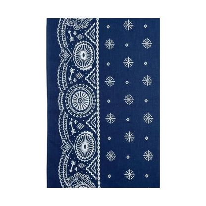 Popular Hip Hop Navy Blue Cashew Flower Bandana Men Women Outdoor Headbands Hair Band Wrist Wrap Amoeba Scarves Hair Accessories