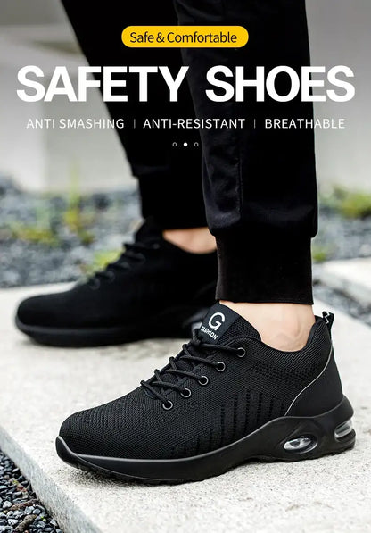 Men Safety Boots With Steel Toe Cap Anti-smash Work Sneakers Safety Shoes Men Indestructible Work shoes Tactical Boots