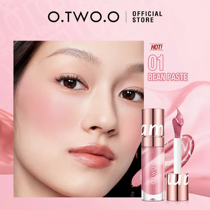 O.TWO.O Liquid Blush Face Blusher Moisturizing Long Lasting Natural Silky Weightless Matte High Pigment Matte Blush Face Makeup 01 Bean Paste CHINA