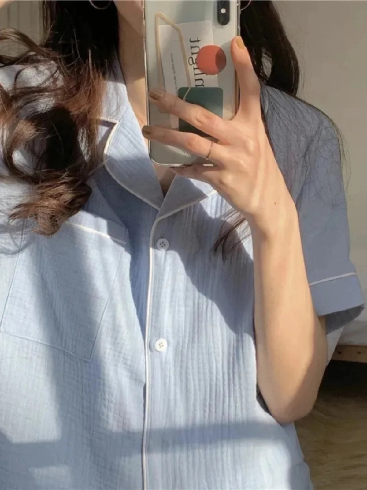 Summer Soft Cotton Linen Nightgown Women's ort Sve Home Clothes Two-Piece Set Cute Youth Polyester Fiber Thin Fabric