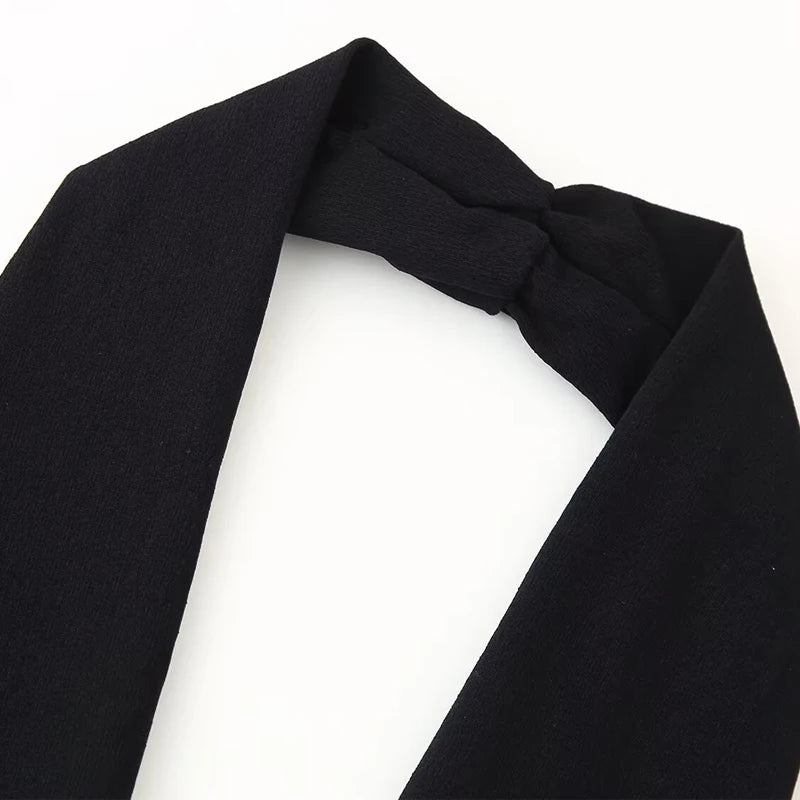 TRAF Halter Top Women Off Shoulder Deep V-Neck Crop Top y2k Sexy Backless Tank Top Street Style Casual Women's Summer Tops 2025