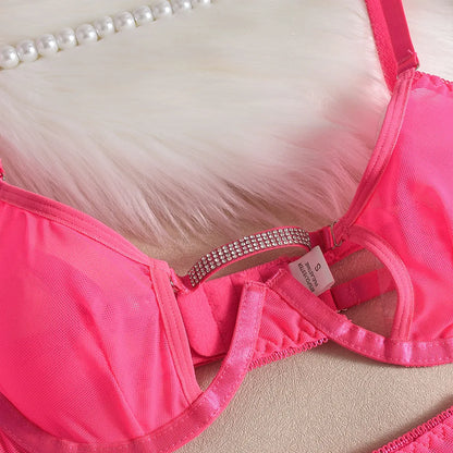 Ellolace Rhinestone Lingerie Onlyfans Kit Sexy Push Up Underwear Without Censorship Matching-Two-Piece Onlyfans Fantasy Clothing