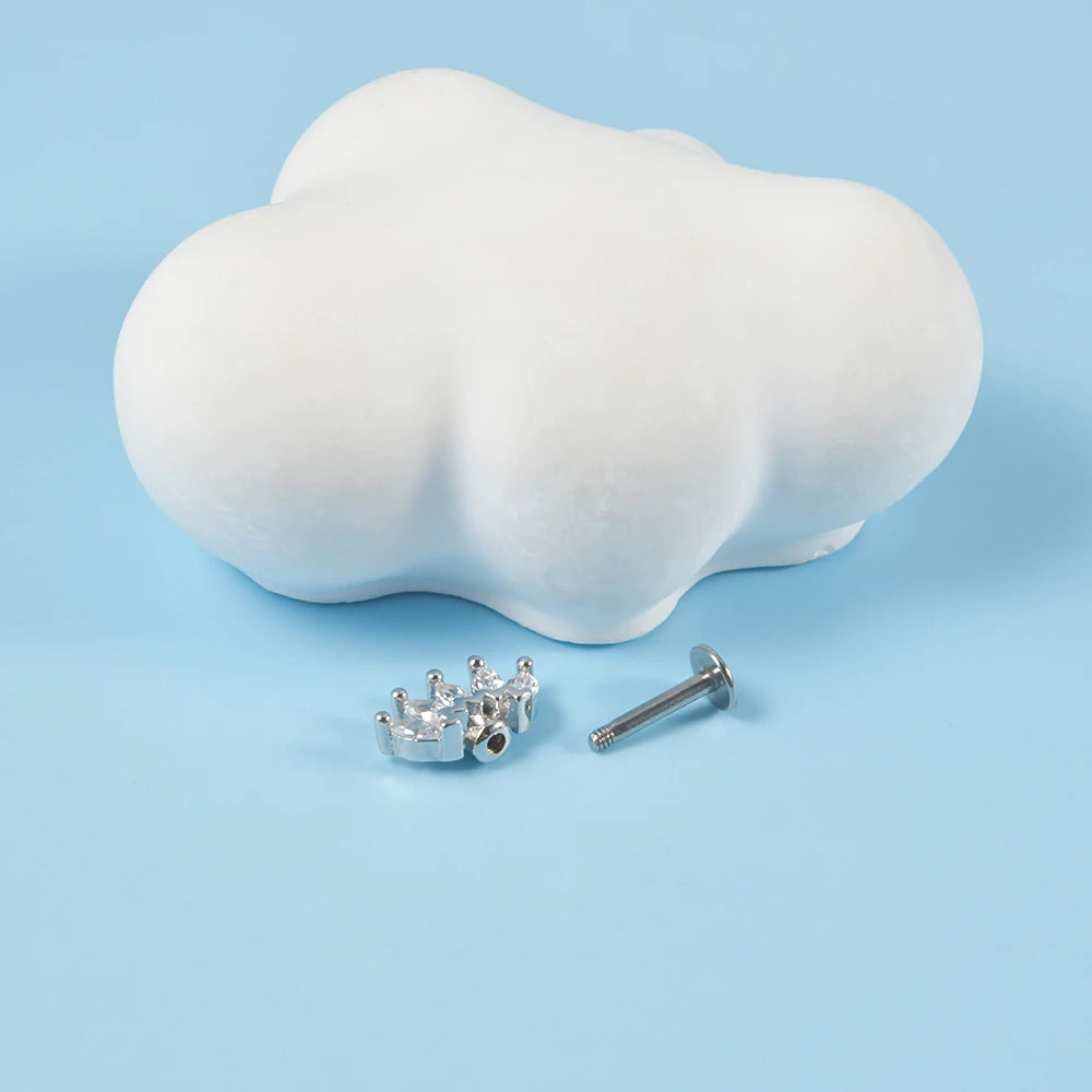 361L Surgical Steel Marquise Vertical Post Helix Piercing Crown/Butterfly Earrings Cartilage Helix Stud Body Piercing Jewelry