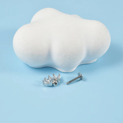 361L Surgical Steel Marquise Vertical Post Helix Piercing Crown/Butterfly Earrings Cartilage Helix Stud Body Piercing Jewelry