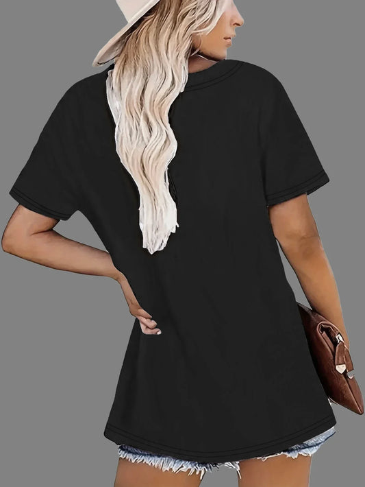 Plus Size Elegant Daisy Graphic Minimalist Casual Tee