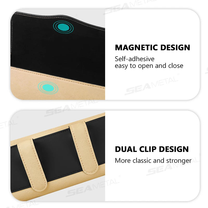 SEAMETAL Car Sunglasses Holder Case Auto Sun Visor Glasses Box Clip Sunglasses Holder Magnetic Fastener Eyeglasses Storage